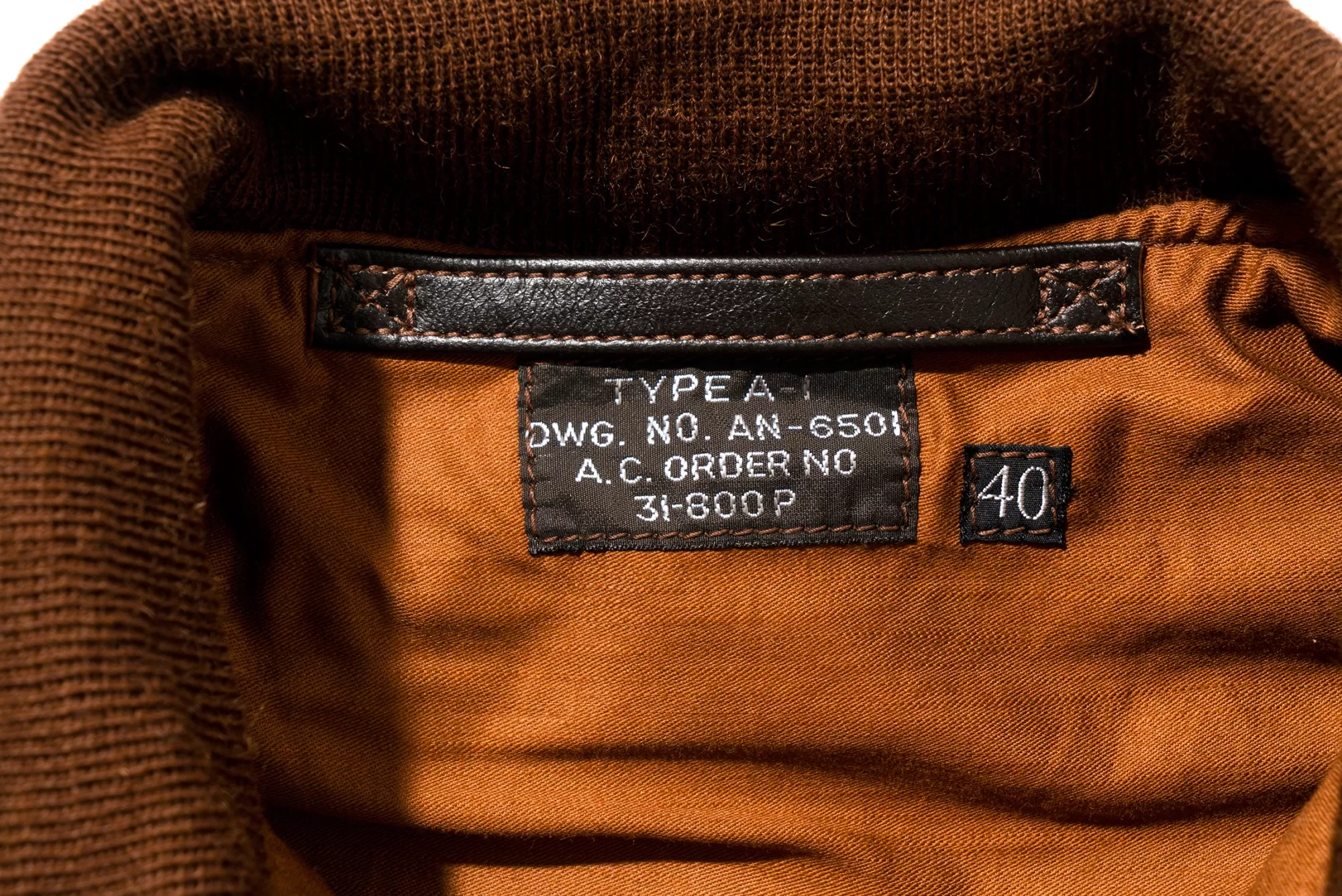 The Real McCoy's Military^Type A-1 Real Mccoy Mfg. Co. Seal Brown