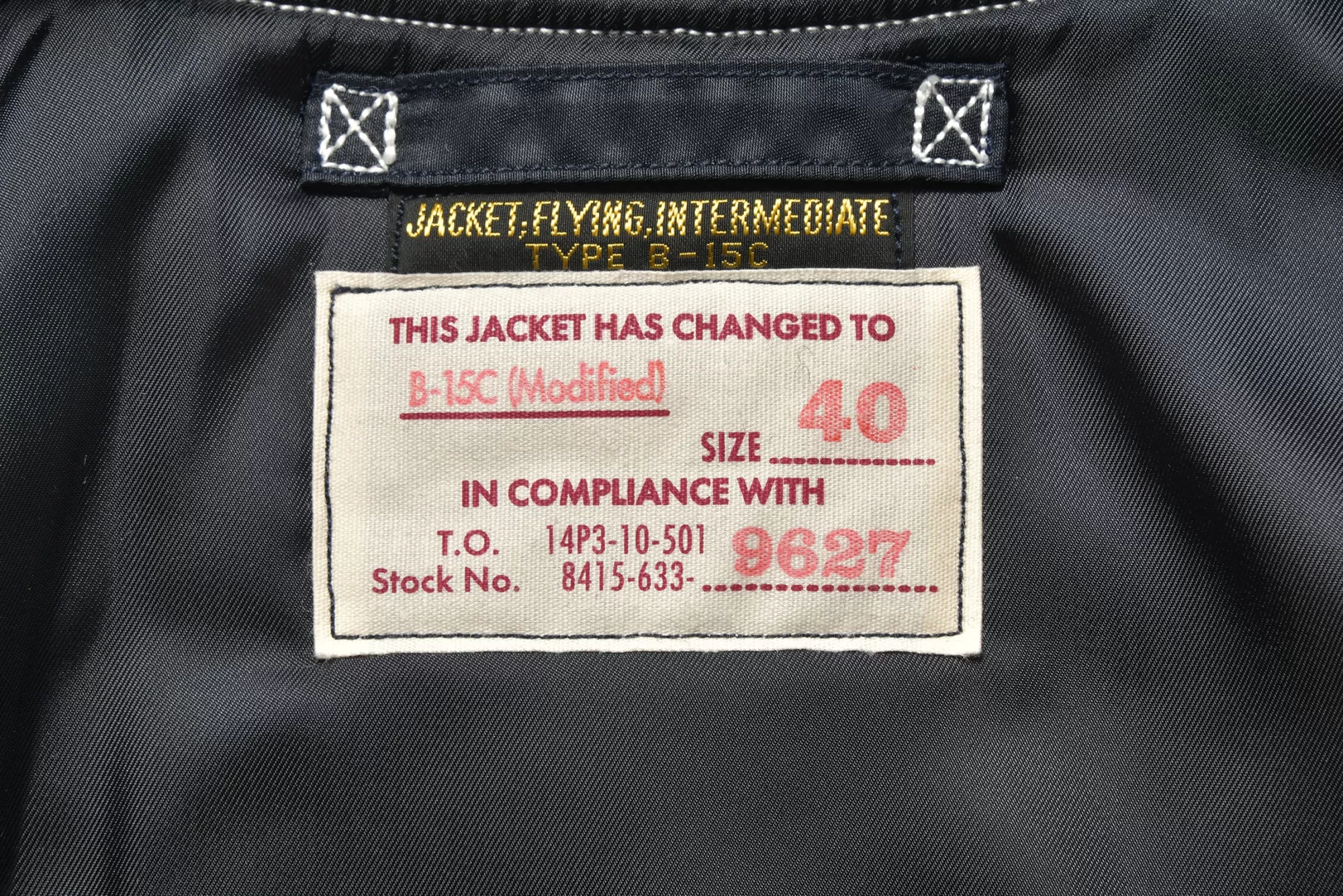 The Real McCoy's Military^Type B-15C Real Mccoy Mfg.Co./Modified 140 NAVY